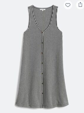 Z Supply Black & White Striped Button Detail Knit Dress